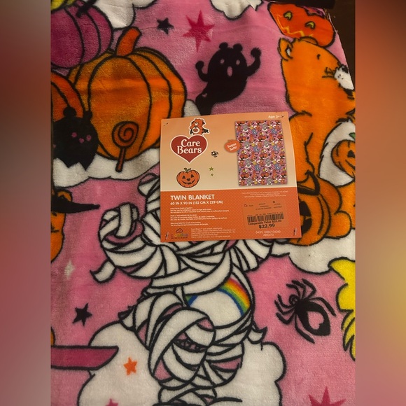 Pink Hello Kitty Halloween spider web plush throw blanket